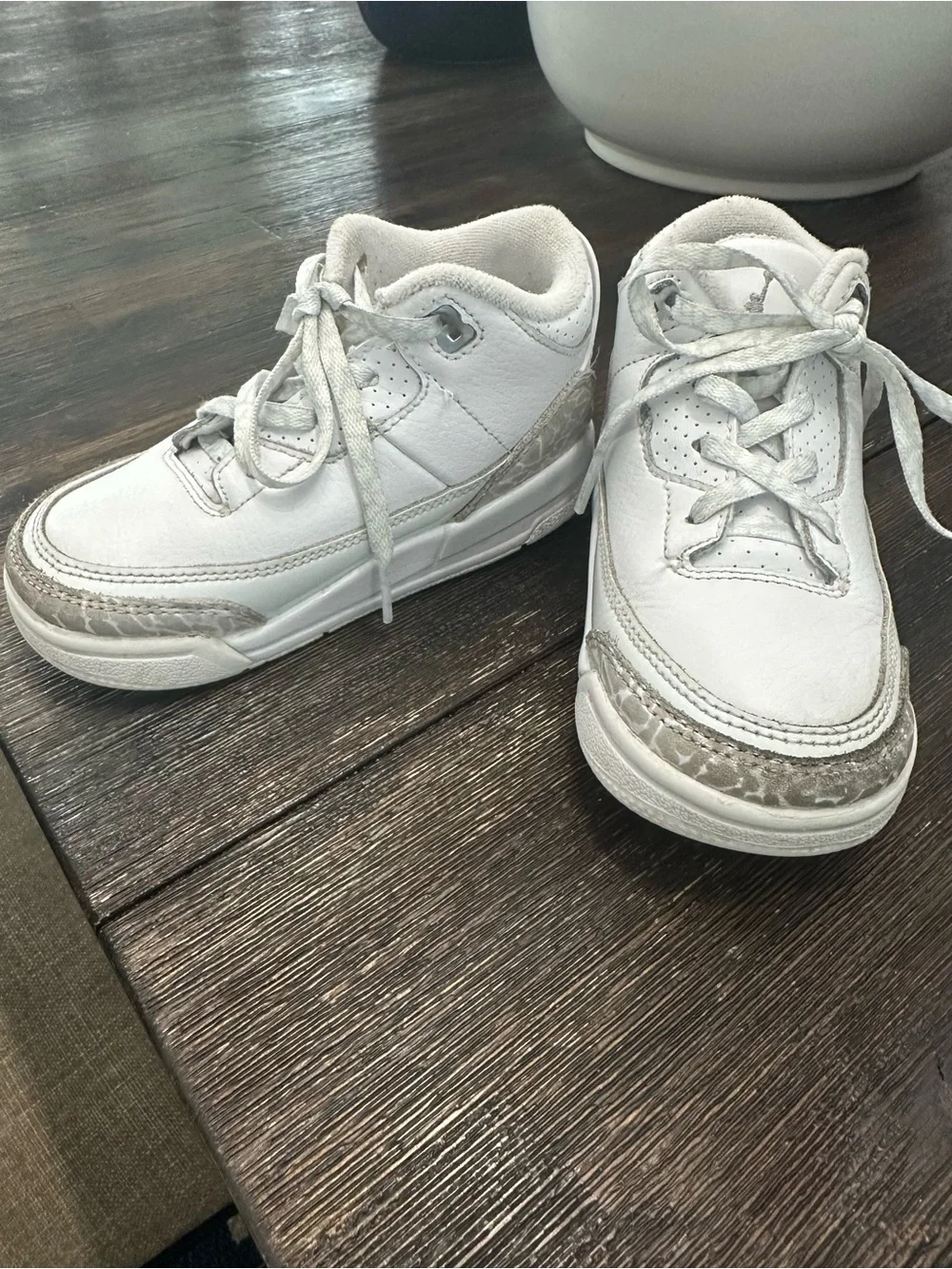 Jordan Kids White Leather Sneakers